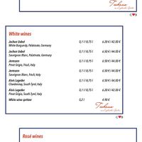 Menu Part 5/6: White and Rosé Wines at Teehaus im Englischen Garten Berlin in Berlin