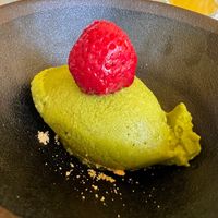 Basil sorbet. at Teehaus im Englischen Garten Berlin in Berlin