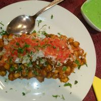 A potato and chickpea starter at Zayka in Gran Canaria