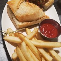 Portabella sandwich & fries at Taste in South Haven