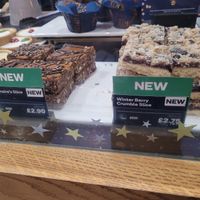 Billionaire's Slice and Winter Berry Crumble Slice at Costa Coffee in Llandudno