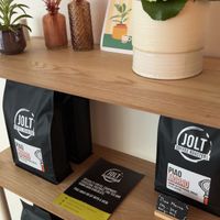 She’s serving coffee from Jolt   at Bloop Cookies in Arlon