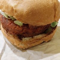 Double winter vegan burger at Bioburger in Versailles