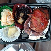 Hamburger bento at Evah Vegan Deli - Iwataya Shop in Fukuoka