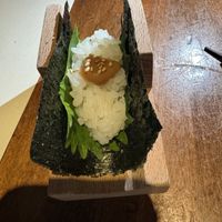 Ume shiso hand roll  at O Ya in Boston