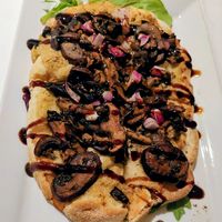Mushroom flatbread with rosemary hummus & balsamic reduction at General Warren in Malvern