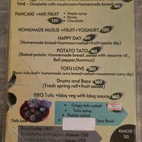 Menu Card (yes vegan egg 😋) at Home No. 8 in Krabi