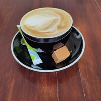 Cappuccino (the sweet probably isn't vegan, I didnt ask) at FEE Collective in Sittard