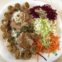 spring rools with rice and soy meat at Loving Hut - Warynskiego in Warsaw