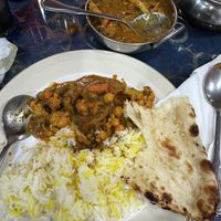 Vegetable jalfrezi with plain rice   at Calcutta Indian Food in Taipei