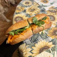Crispy tofu bahn mi  at Dinosaurs in Pacifica
