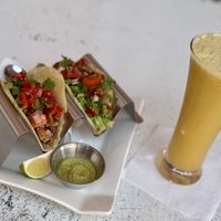 Tacos and sweet treat smoothie   at Down Town Vegan in Serrekunda