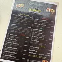 Menu  at Down Town Vegan in Serrekunda