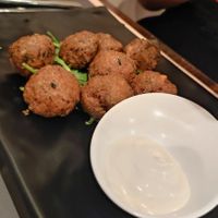 Polpette Menta e Prezzemolo con Mayo al Limone at Arrecrià Bistrot in Naples