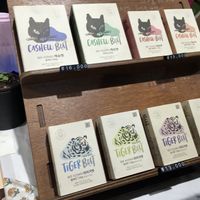 Selection of cashew and tiger nut butter   at Moonsa in Jeju