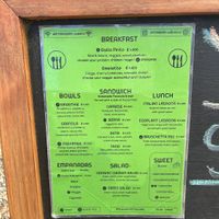 menu card  at Café Vivo in Uvita