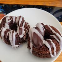 Chocolate vegan donuts at Corvus Bakery in Grass Valley