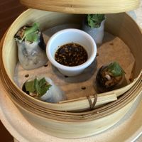 Mushroom dumplings - yummy  at Light Years  in Byron Bay
