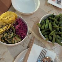 pickle plate and edamame at Light Years  in Byron Bay