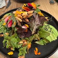 The TOKUBETSU salad was topped with dried Peruvian corn and had the most delicious roasted carrots  at Mutuo - Sabor Nikkei in San Juan