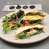 Mushroom, tomatoes and salad. Could be more saucy at The Coffee Club - The Glen in Glen Waverley