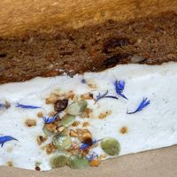 Carrot cake  at Knoops in Guildford