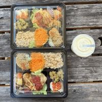 Basic bento and lime smoothie.   at Kuma Kitchen - くまキッチン in Nago