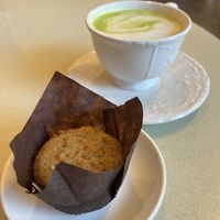 Lemon poppyseed + matcha lattee  at Po'ai by Pono Potions in Honolulu