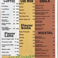 English menu  at Koneko Cafe in Taipei