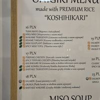 Menu close-up at SAKAMOTO-YA STREET FOOD in Warsaw