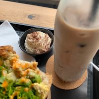 They forgot to put the whipped cream so they gave it to me on the side   at VRÜH - All Day Breakfast - Kreuzstrasse in Dortmund