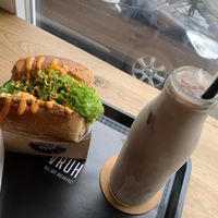 Iced chocolate and my sandwich😄  at VRÜH - All Day Breakfast - Kreuzstrasse in Dortmund