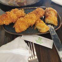 Fried banana at Metta Vegan in Warsaw