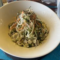Veggie poke bowl with tofu and avocado   at Patagonia Del Mar in Brasilito