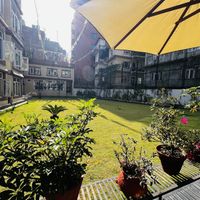 Garden  at Lungta Restaurant in Kathmandu