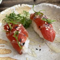 Watermelon Ahi Nigiri   at The Coup in Calgary