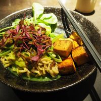 Soba noodles with extra tofu at The Coup in Calgary