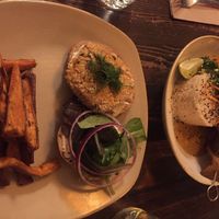 Yam burger & yellow panda at The Coup in Calgary