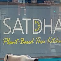 Street Sign you can't miss at Satdha Plant Based Thai Kitchen in Santa Monica