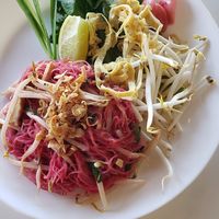 Beet Dyed Noodles at Satdha Plant Based Thai Kitchen in Santa Monica