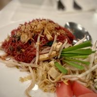 Beet Dyed Noodles  at Satdha Plant Based Thai Kitchen in Santa Monica