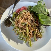 Snap pea saladd  at Satdha Plant Based Thai Kitchen in Santa Monica