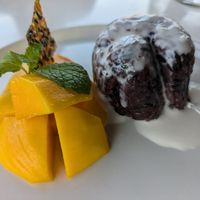 Mango sticky rice - so delicious! at Satdha Plant Based Thai Kitchen in Santa Monica