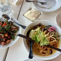 Ramen on the right. Prik King on the left   #Veganuary at Satdha Plant Based Thai Kitchen in Santa Monica