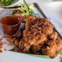 Crispy mushroom chicken at Satdha Plant Based Thai Kitchen in Santa Monica