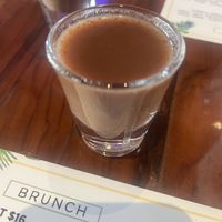 Complimentary champurrado ( vegan hot drink)  at Camaleon in Toronto