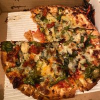 burnt sun-dried tomatoes. Rockhard crust. at Hansen's Classic Pizza in Kelowna