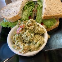 Roasted vegetable sandwich with tabouli  at Cafe Honeycomb in Woodmere