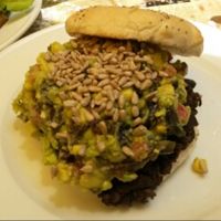 Burger with porotos negros at A Mano Gin & Burgers in Vina Del Mar