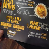 Two options of veg fries at A Mano Gin & Burgers in Vina Del Mar